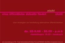 Eine öffentliche Debatte findet – nicht – statt!